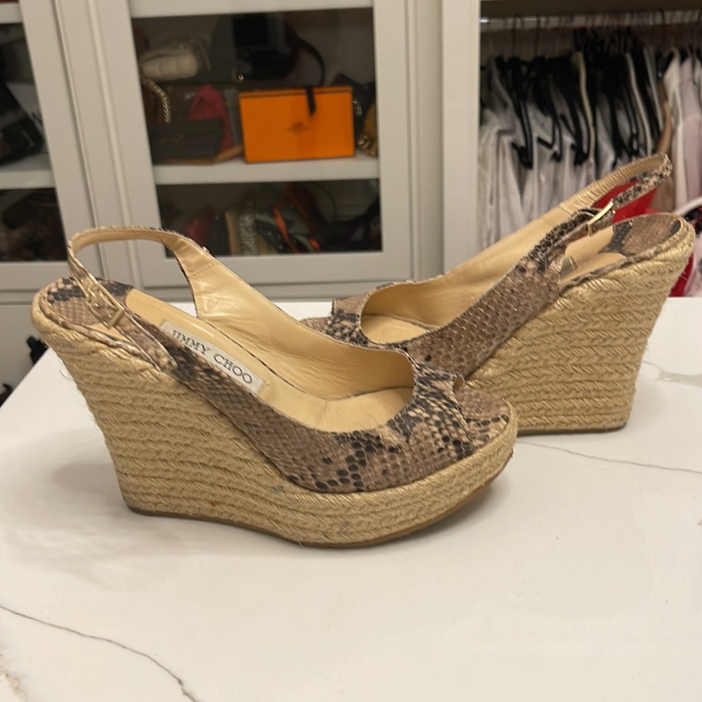 Jimmy Choo Python Print Wedges - image 4
